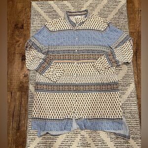 J.Jill Floral Boho Lightweight button down printed tunic size L